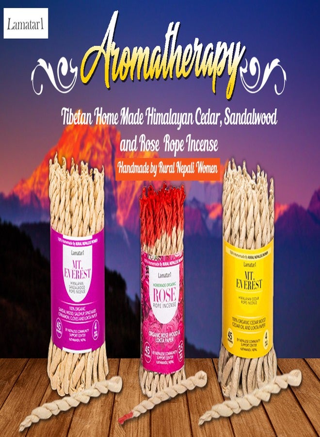 Lamatar1 Bundle Rope Incense Gift Package- 3 Bundle APPR. 135 in Ropes Including Spiral Design Clay Rope Incense Burner - Image 3